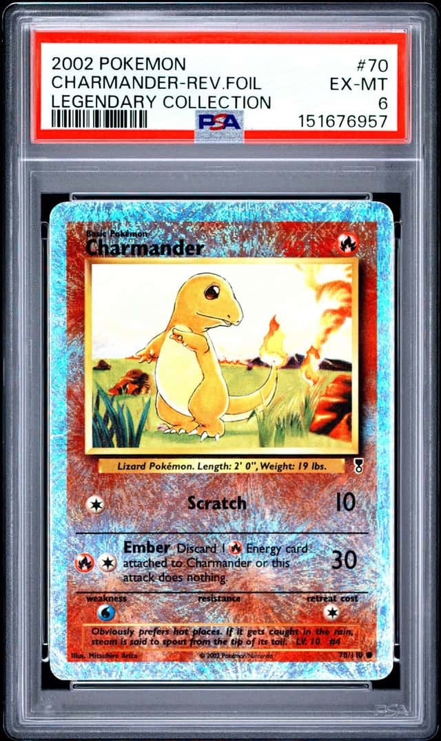 POKEMON CHARMANDER 2002 LEGENDARY COLL #70 REV.FOIL PSA 6
