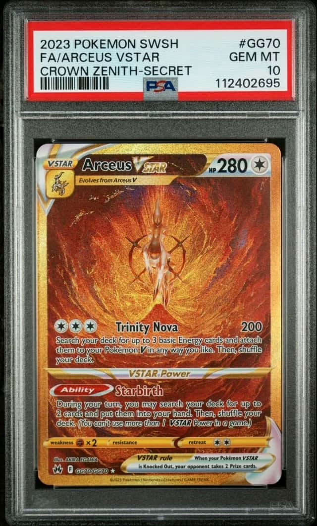 2023 POKEMON FA/ARCEUS VSTAR CROWN ZENITH-SECRET SWORD AND SHIELD #GG70 PSA 10