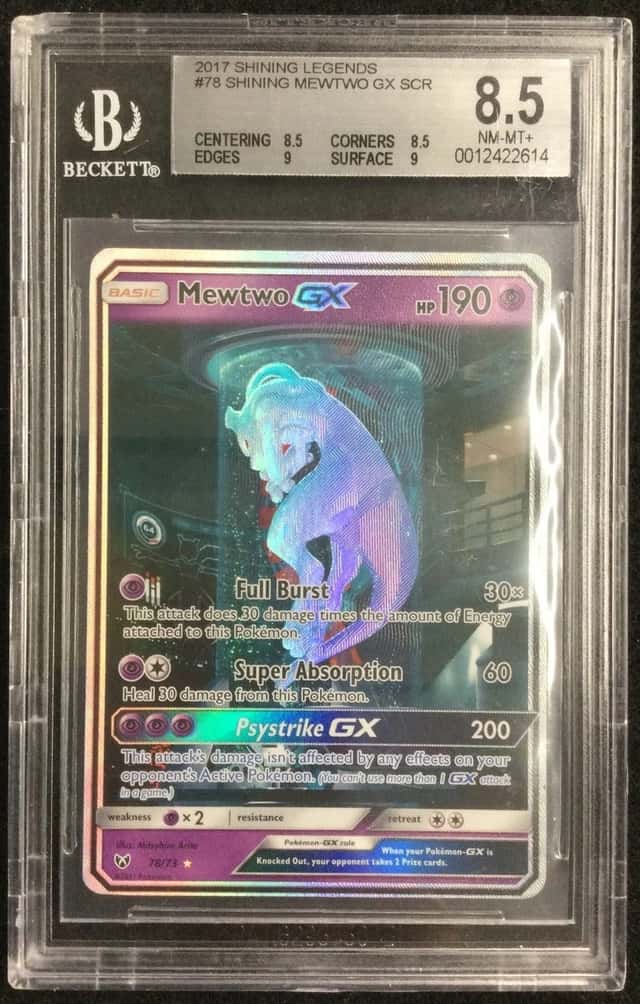 BGS 8.5 2017 Pokemon Shining Legends #78 Shining Mewtwo GX SCR NO RESERVE!