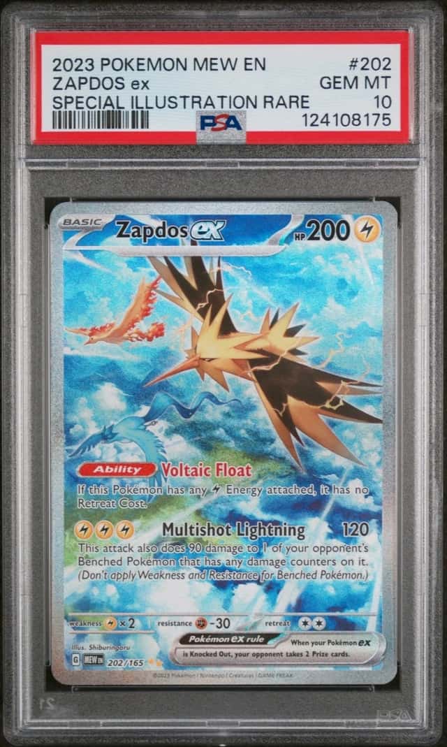 PSA 10 2023 Pokemon Mew En-151 #202 Zapdos Ex GEM MT NO RESERVE!