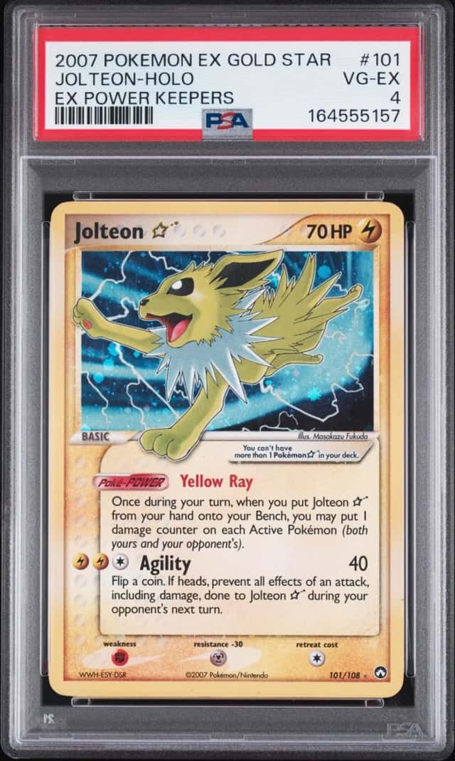 PSA 4 2007 Pokemon Ex Power Keepers #101 Jolteon-GOLD STAR VG-EX NO RESERVE!