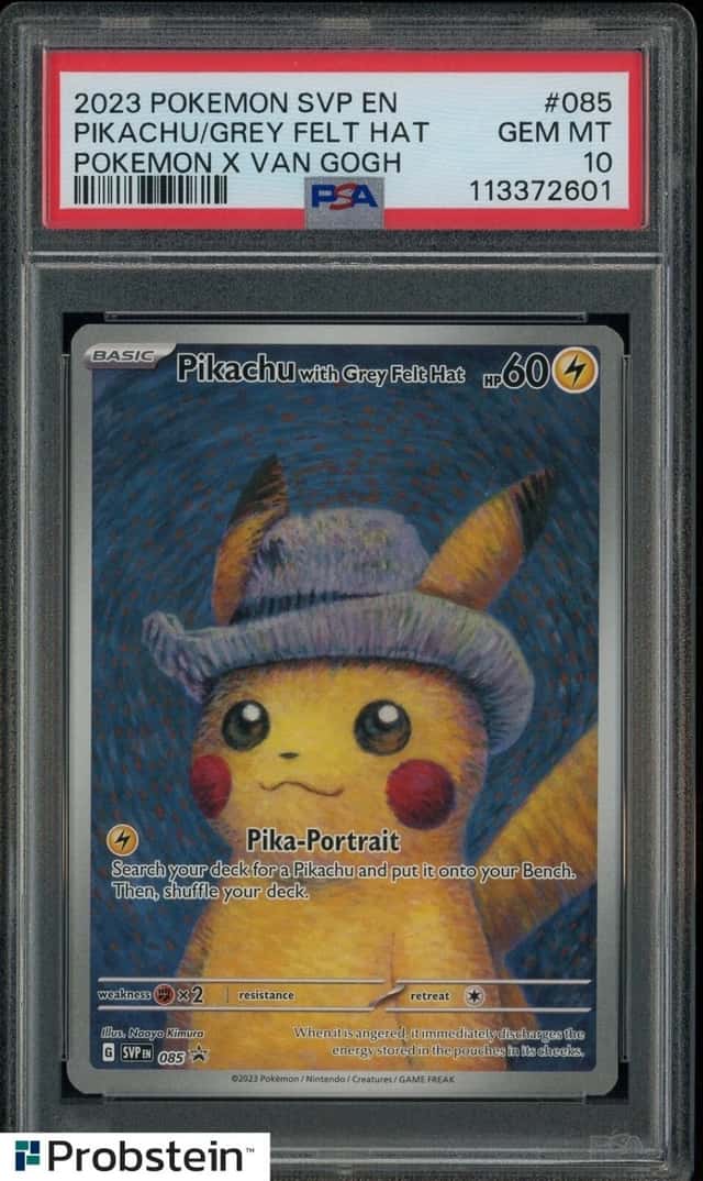 2023 Pokemon SVP EN Pokemon X Van Gogh #085 Pikachu with Grey Felt Hat PSA 10