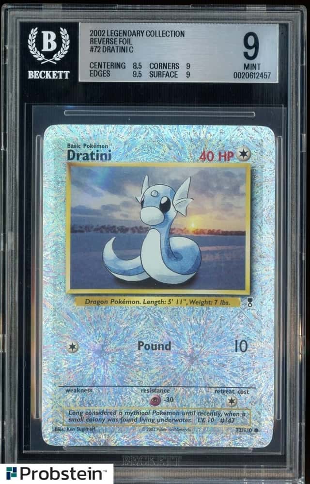 2002 Pokemon Legendary Collection #72/110 Dratini Reverse Holo Foil BGS 9 MINT