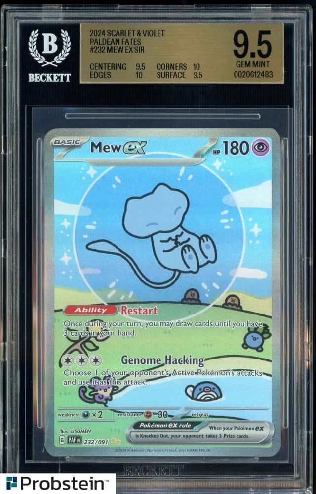 2024 Pokemon Scarlet & Violet Paldean Fates #232 Mew Ex SIR BGS 9.5 GEM MINT