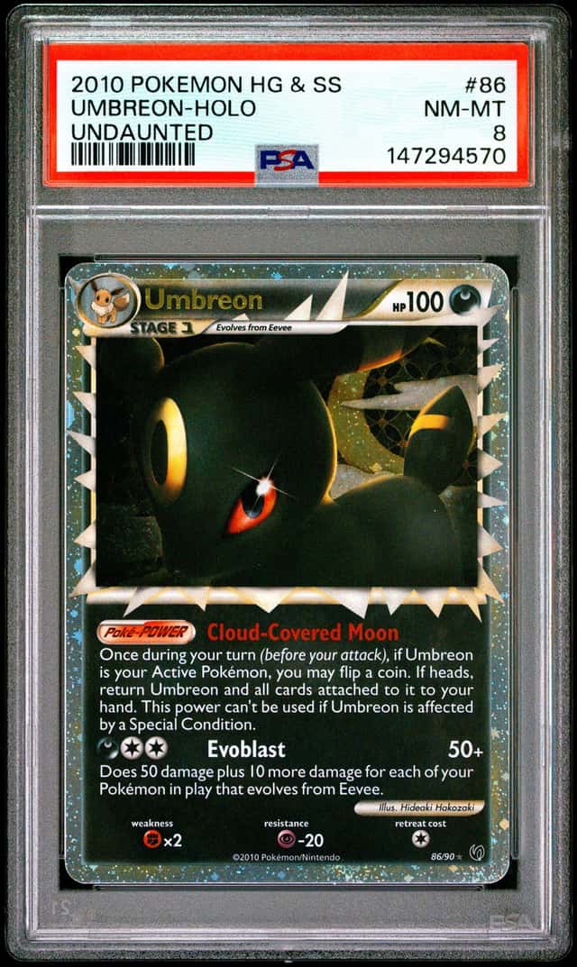 2010 Pokemon HG & SS Undaunted #86 Umbreon Holo PSA 8 NM-MT