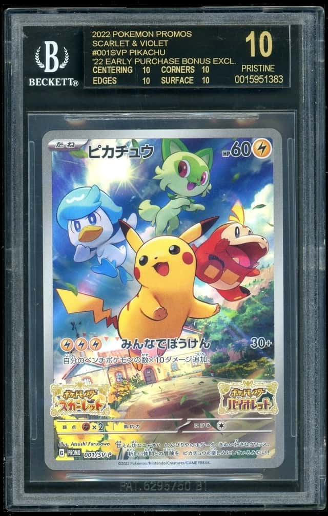 2022-23 Pokemon Pikachu S&V Early Purchase Bonus Exclusive BGS 10 Black Label