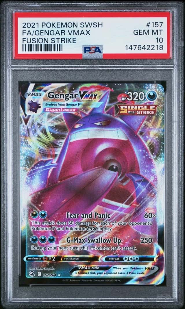 2021 POKEMON FA/GENGAR VMAX SWORD & SHIELD FUSION STRIKE #157 PSA 10