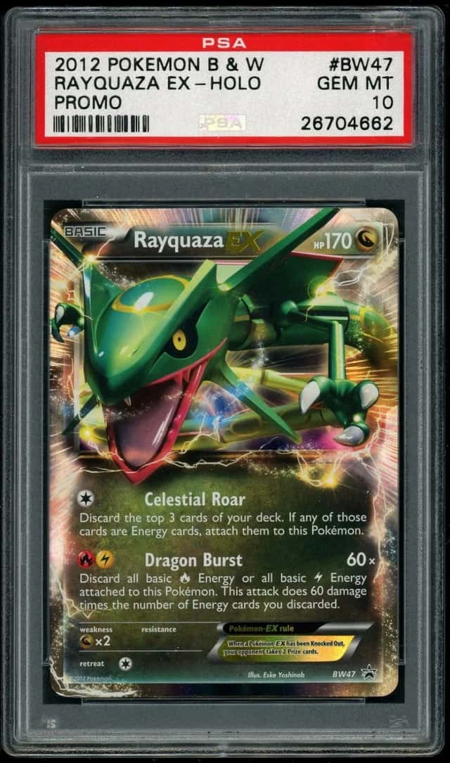 2012 POKEMON RAYQUAZA EX BLACK & WHITE PROMO #BW47 PSA 10 *POP 10* (Crack)