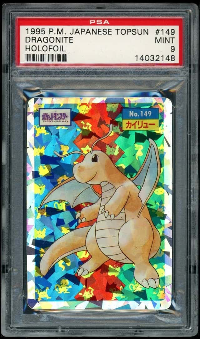 1997 POKEMON DRAGONITE HOLOFOIL JAPANESE TOPSUN #149 PSA 9