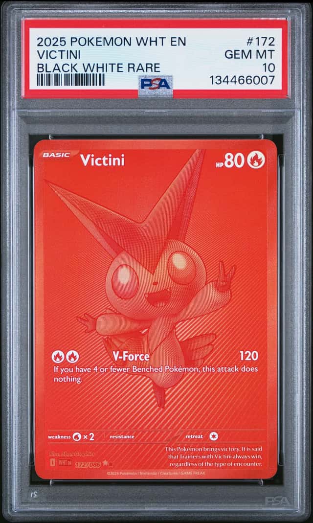 2025 Pokemon White Flare Victini Black and Rare #172/086 PSA 10 GEM MINT