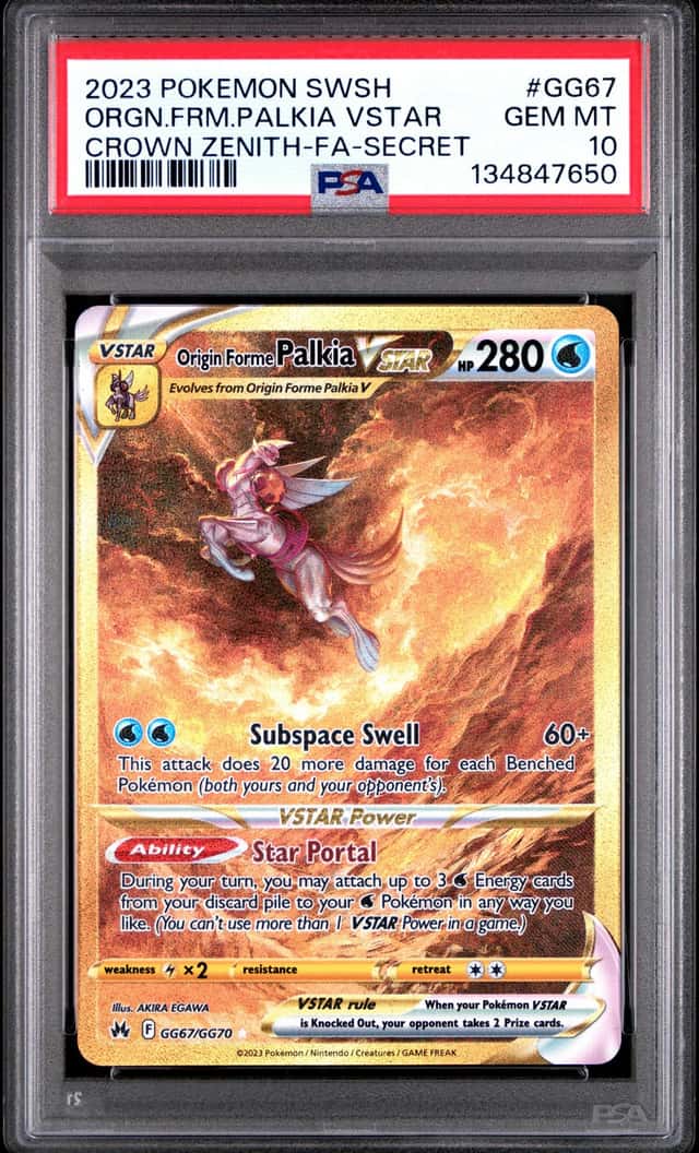 2023 Pokemon SWSH Crown Zenith Secret #GG67 FA Origin Palkia VSTAR PSA 10