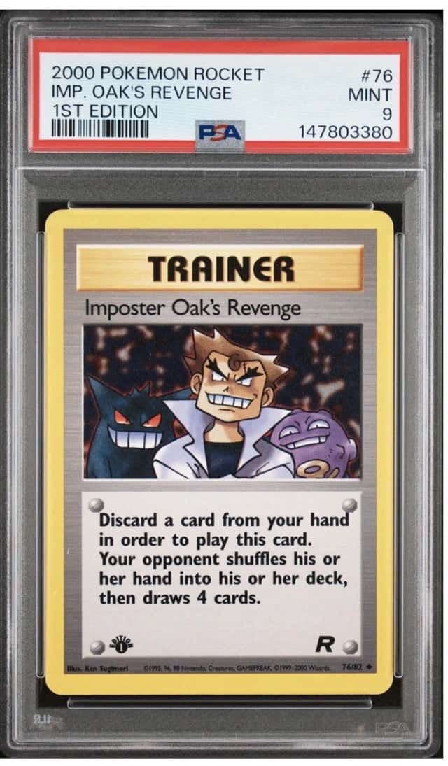 2000 POKEMON ROCKET #76 IMP. OAK'S REVENGE 1ST EDITION PSA 9 MINT LOW POP GENGAR