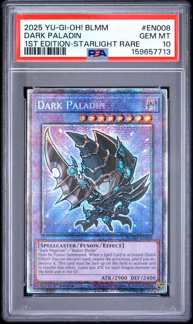 Dark Paladin BLMM-EN008 1st Edition-starlight Rare Yugioh PSA 10 *713
