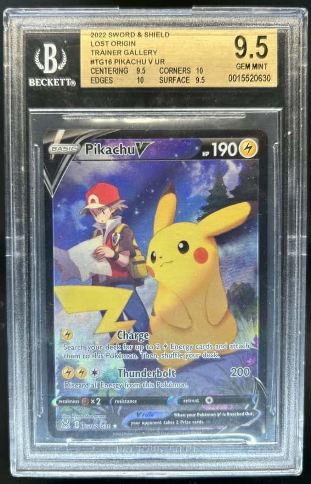 2022 Pokemon SWSH Lost Origin Pikachu V Trainer Gallery #TG16/TG30 BGS 9.5