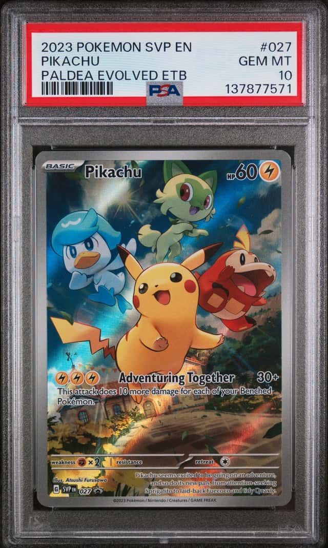 Pokemon 2023 Pikachu SVP 027 Black Star Promo Paldea Evolved GEM MINT PSA 10