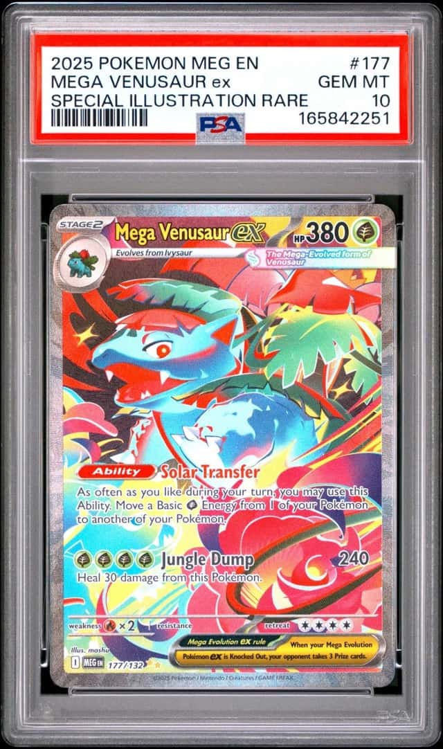 2025 POKEMON MEGA EVOLUTION SPECIAL ILLUSTRATION RARE MEGA VENUSAUR EX PSA 10