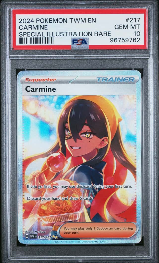 2024 Pokemon TWM-EN Carmine Special 217/167 Illustration Rare PSA 10 Gem Mint