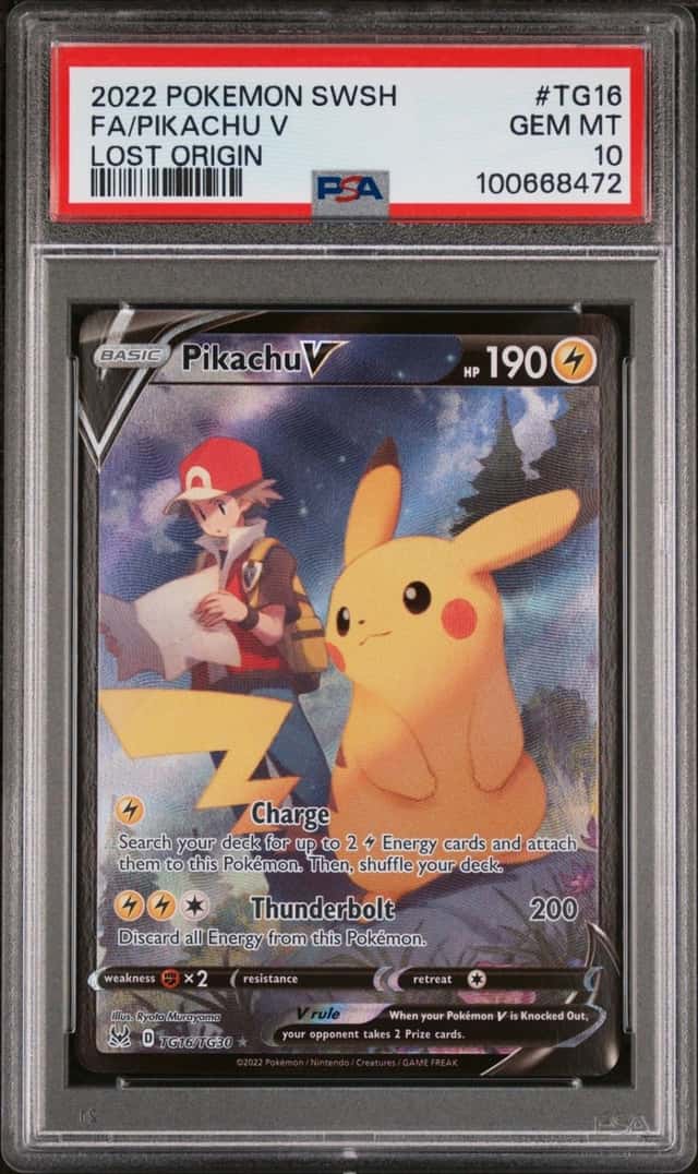 Pokemon Pikachu V Lost Origin Full Art TG16/TG30 PSA 10 Gem Mint