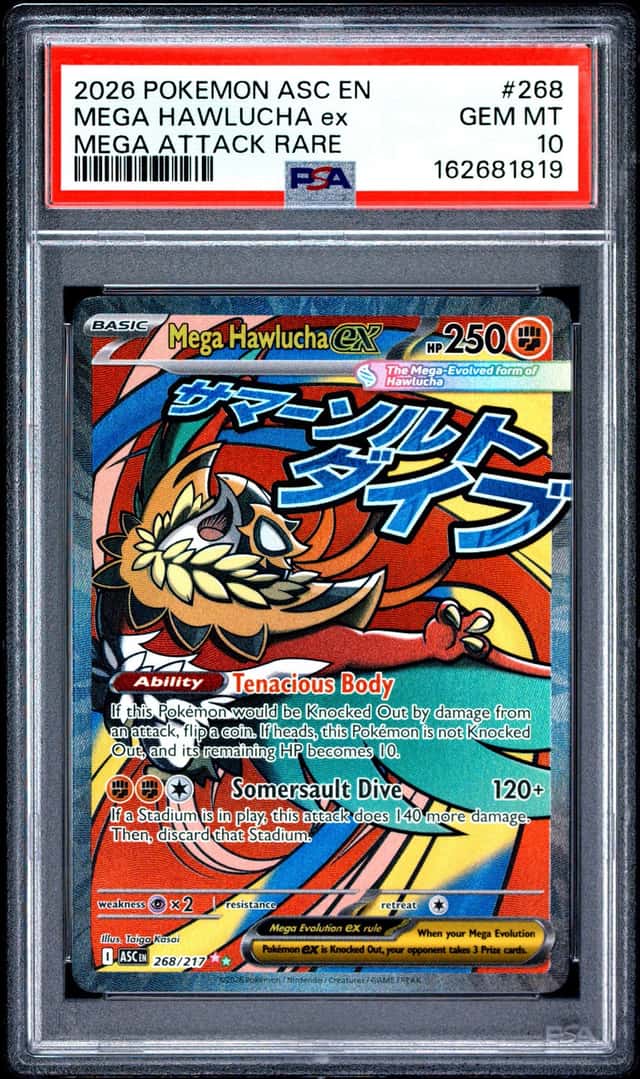 2026 POKEMON ASC EN-ASCENDED HEROES MEGA ATTACK RARE MEGA HAWLUCHA EX PSA 10