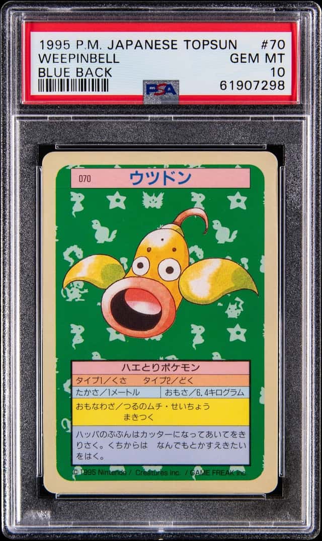 1997 Pokemon Japanese Topsun Blue Back #70 Weepinbell - PSA GEM MT 10 - Top Pop