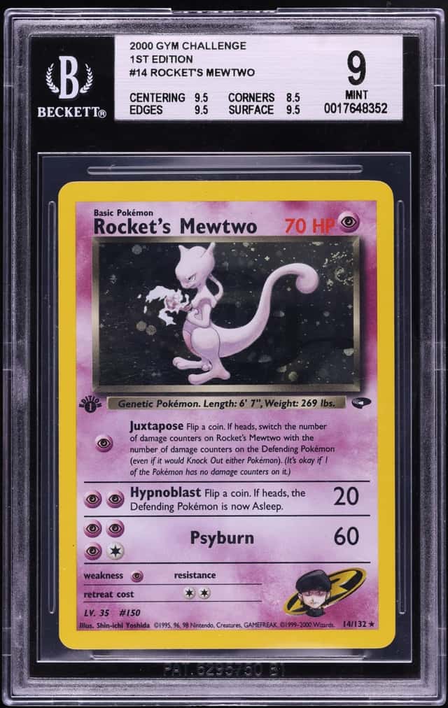 2000 Pokemon Gym Challenge 1st Edition Holo Rocket's Mewtwo #14 BGS 9 MINT