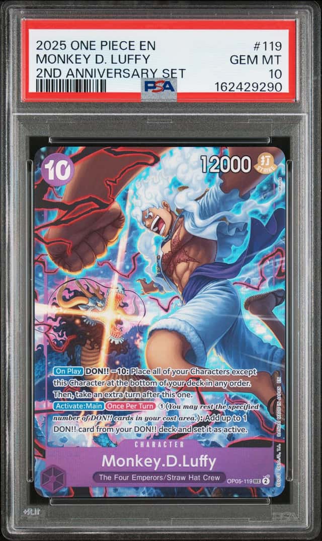 2025 One Piece 2nd Anniversary Set Monkey D. Luffy #OP05-119 PSA 10 GEM MINT