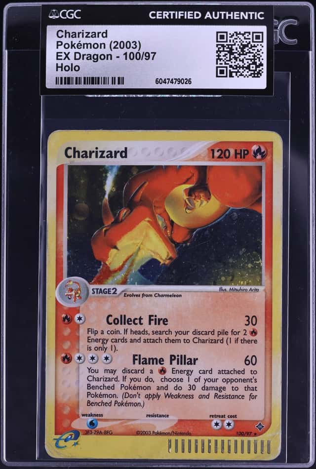 2003 Pokemon EX Dragon Holo Charizard #100 CGC AUTH