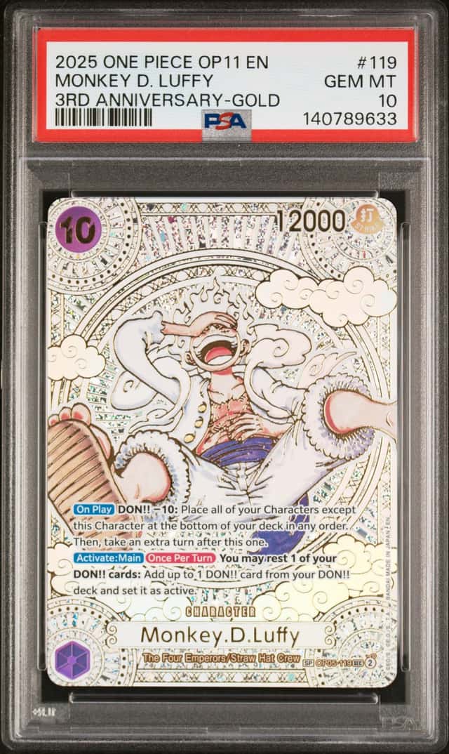 2025 One Piece A Fist of Divine Speed 3rd Anniversary Gold Monkey D. Luffy #OP05-119