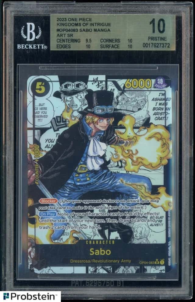2023 One Piece English OP04-083 Sabo Manga Alternate Art BGS 10 PRISTNE