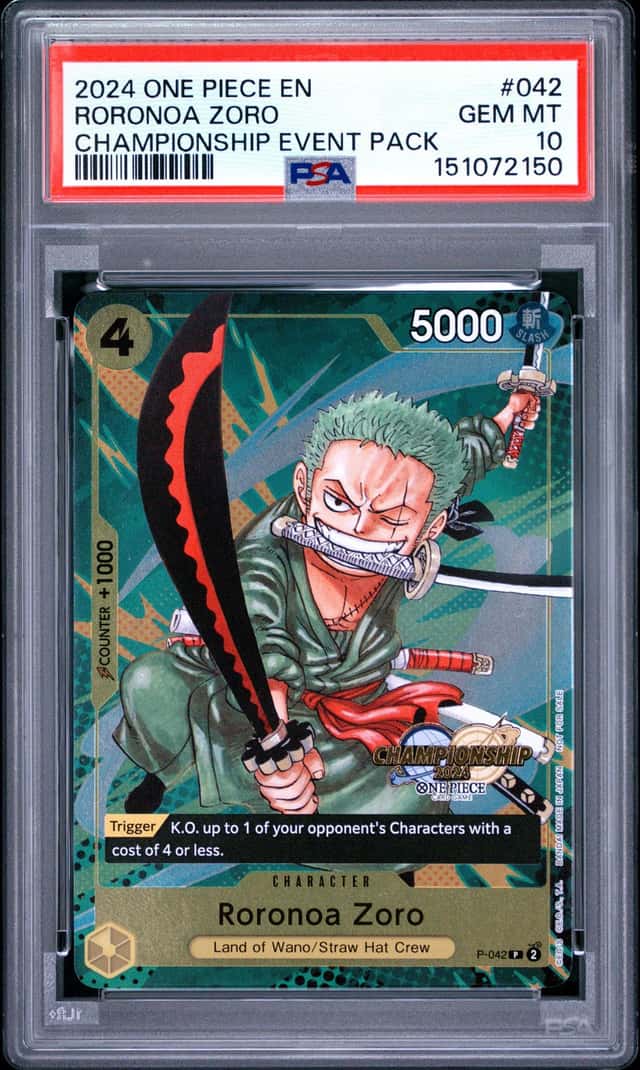 2024 ONE PIECE RORONOA ZORO CHAMPIONSHIP 2024 EVENT PACK #042 PSA 10