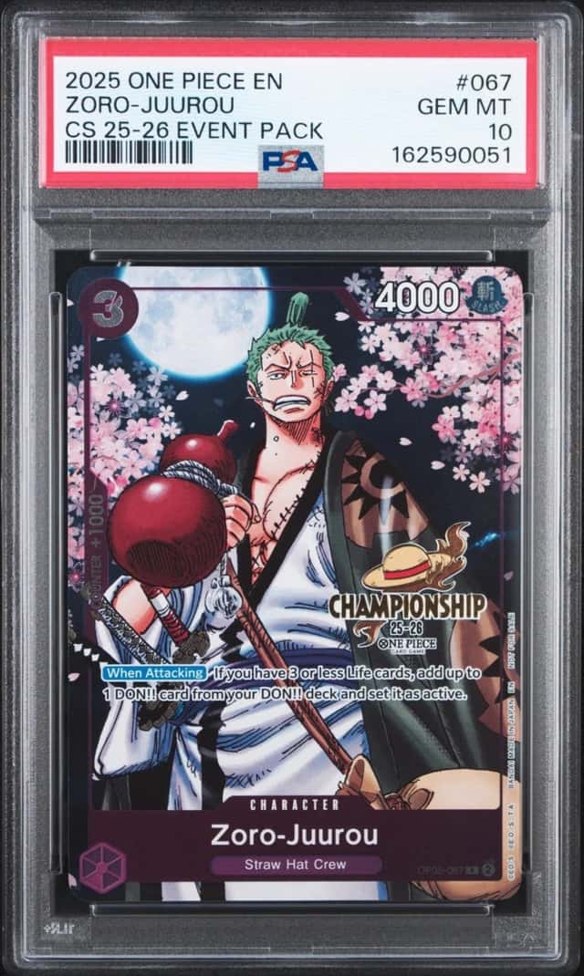2025 ONE PIECE CHAMPIONSHIP 2025-26 EVENT PACK #067 ZORO-JUUROU PSA 10
