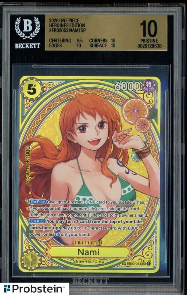 2026 One Piece Heroines Edition EB03 EB03053 #053 Nami SP BGS 10 PRISTINE