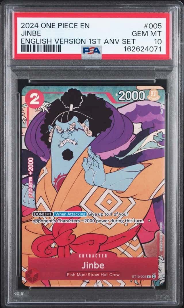 2024 ONE PIECE ENGLISH VERSION 1ST ANNIVERSARY SET #005 JINBE PSA 10
