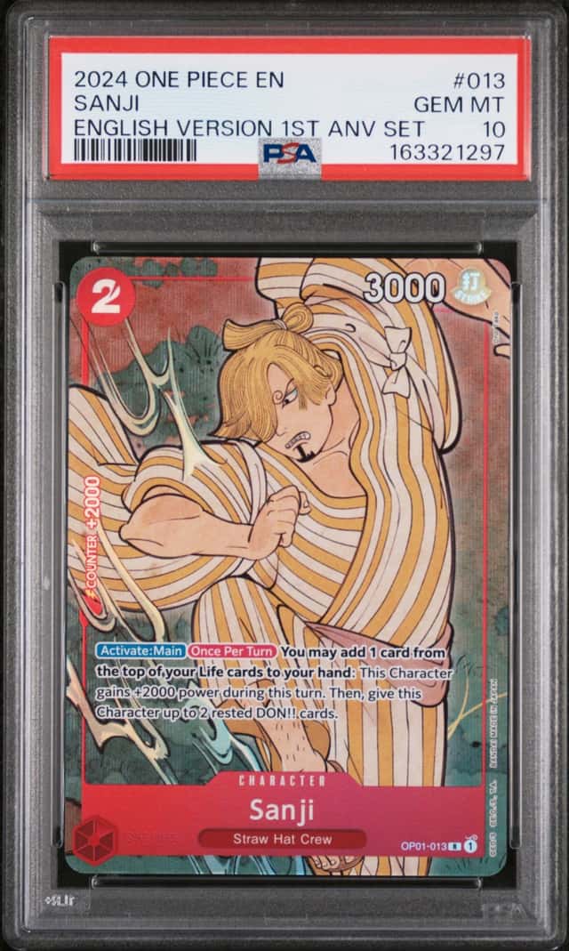 2024 ONE PIECE ENGLISH VERSION 1ST ANNIVERSARY SET #013 SANJI PSA 10