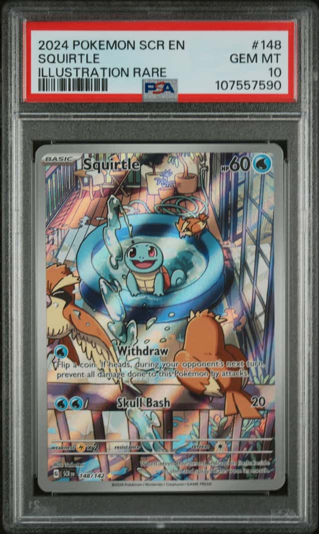 Pokemon Card - PSA 10 Squirtle 148/142 - Stellar Crown - GEM MT - PSA10