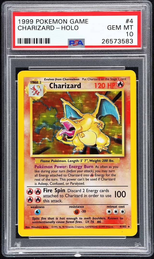 Charizard Base Set Holo 4/102 PSA 10 Gem Mint 1999 English Pokemon TCG