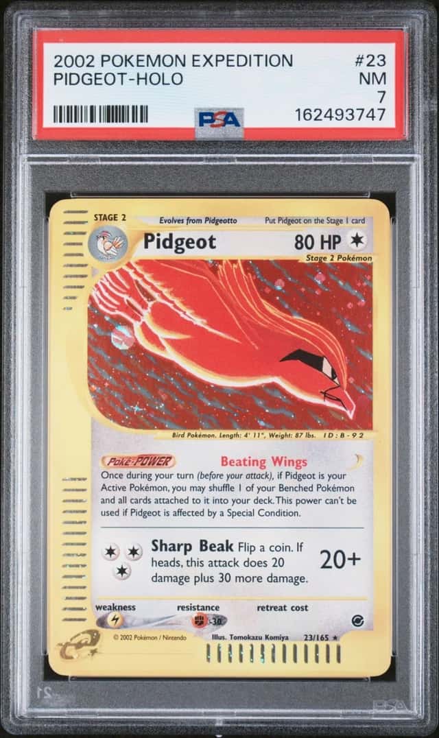 2002 POKEMON EXPEDITION #23 PIDGEOT-HOLO PSA 7