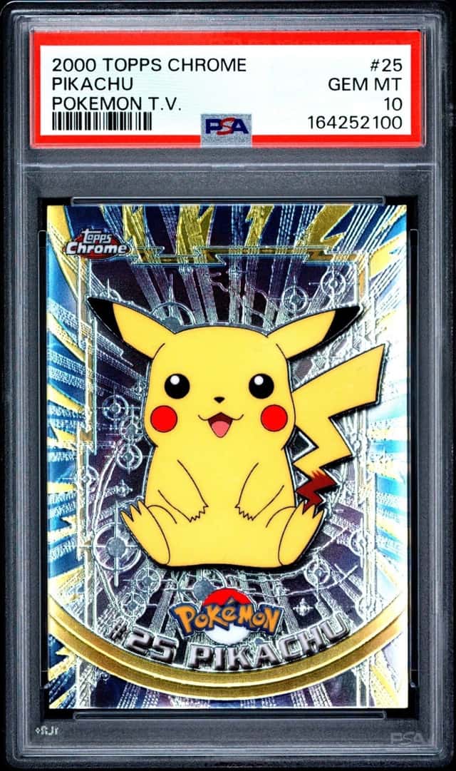 2000 TOPPS CHROME POKEMON T.V. #25 PIKACHU PSA 10