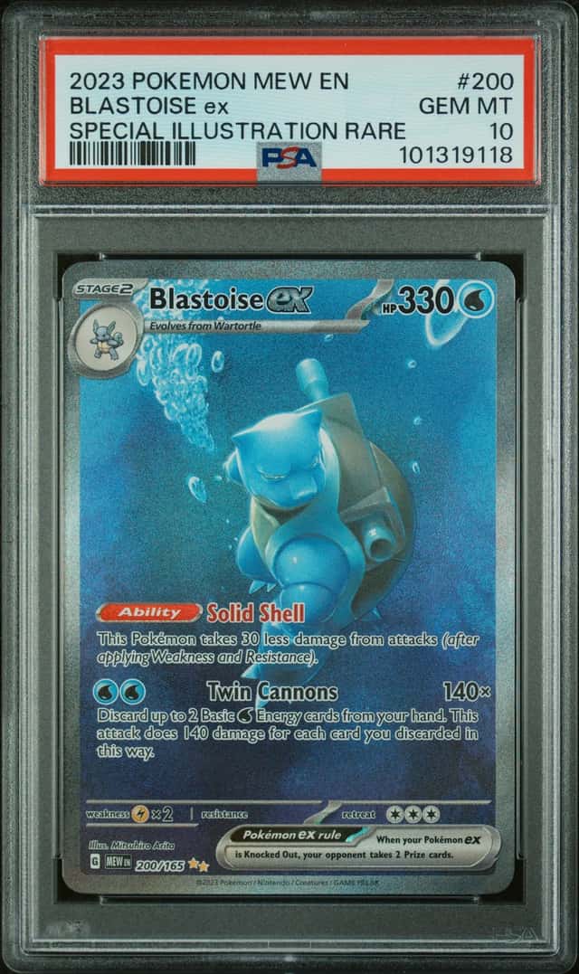 2023 Pokemon 151 Mew Special Illustration Rare Holo Blastoise ex PSA 10 #200/165
