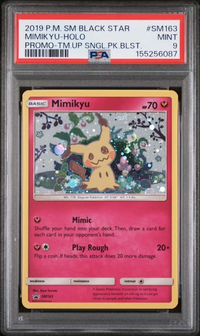 2019 POKEMON SM BLACK STAR PROMO TEAM UP SINGLE PACK BLISTERS MIMIKYU-HOLO PSA 9