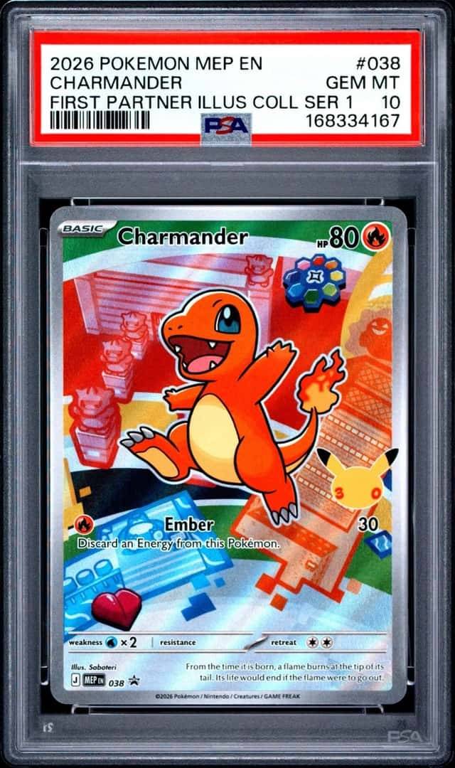 2026 POKEMON FIRST PARTNER ILLUSTRATION COLLECTION PROMO #038 CHARMANDER PSA 10
