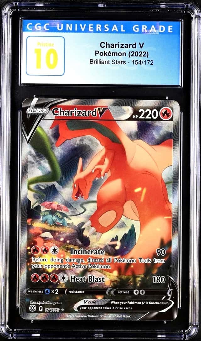 2022 Pokémon Charizard V Ultra Rare Holo Brilliant Stars 154/172 CGC PRISTINE 10