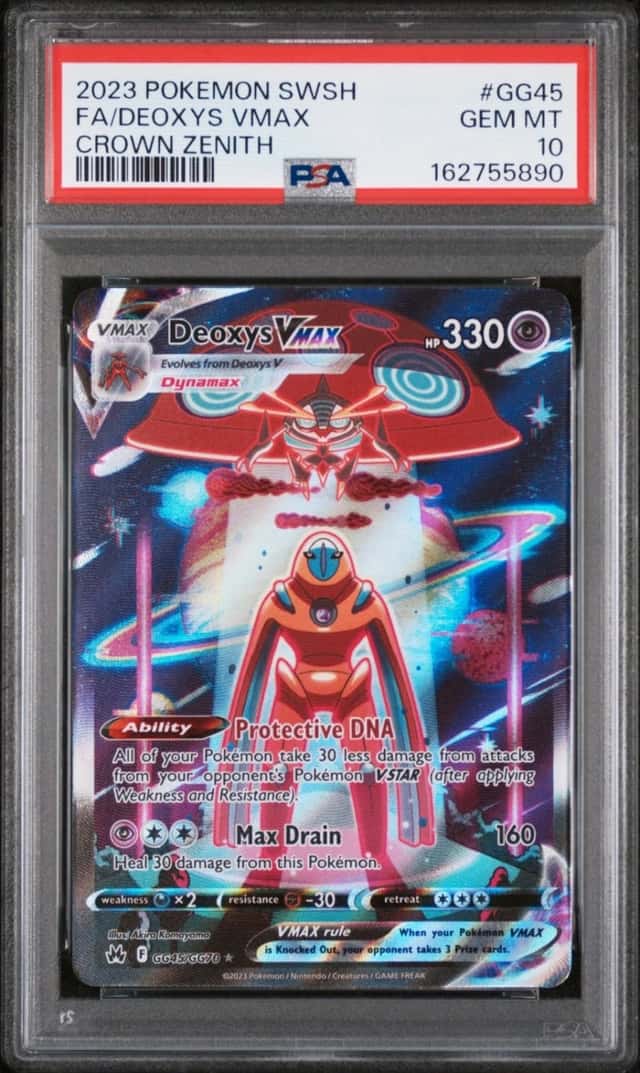 2023 POKEMON SWORD & SHIELD CROWN ZENITH #GG45 FULL ART/DEOXYS VMAX PSA 10