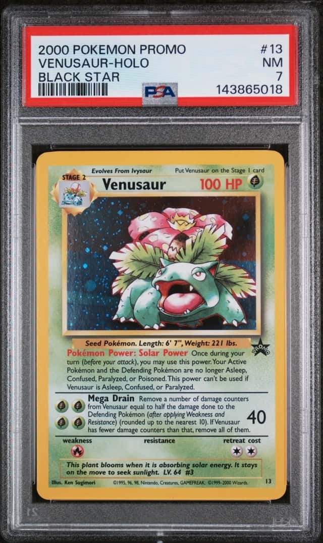 2000 POKEMON PROMO BLACK STAR #13 VENUSAUR-HOLO PSA 7