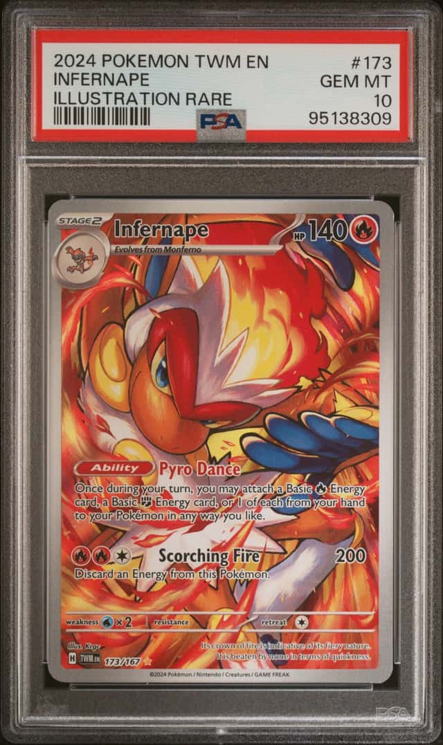 2024 Pokemon TWM EN Illustration Rare #173 Infernape PSA 10 GEM MINT