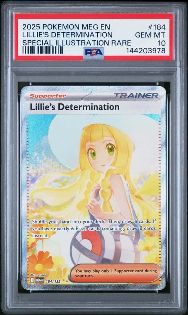2025 POKEMON MEGA EVOLUTION SPECIAL ILLUSTRATION LILLIE'S DETERMINATION PSA 10