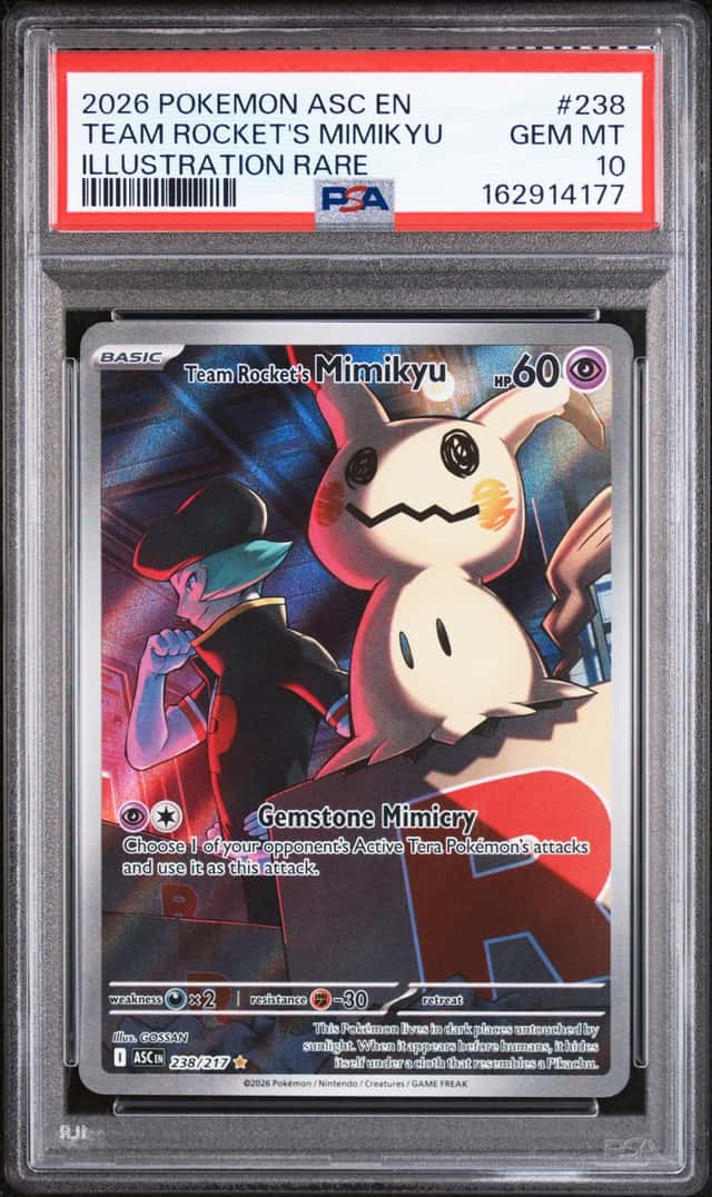 Pokemon Team Rocket's Mimikyu Ascended Heroes Illustration Rare PSA 10 GEM MT