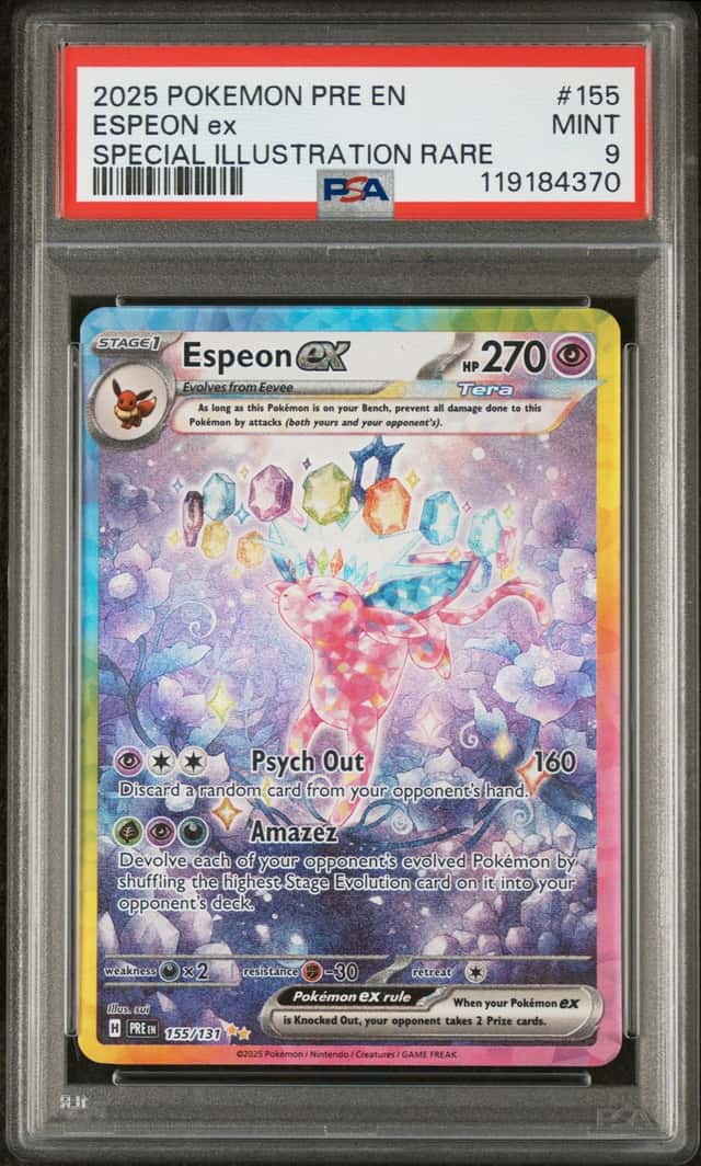 2025 Pokemon Prismatic Espeon ex Special Illustration Rare #155/131 PSA 9