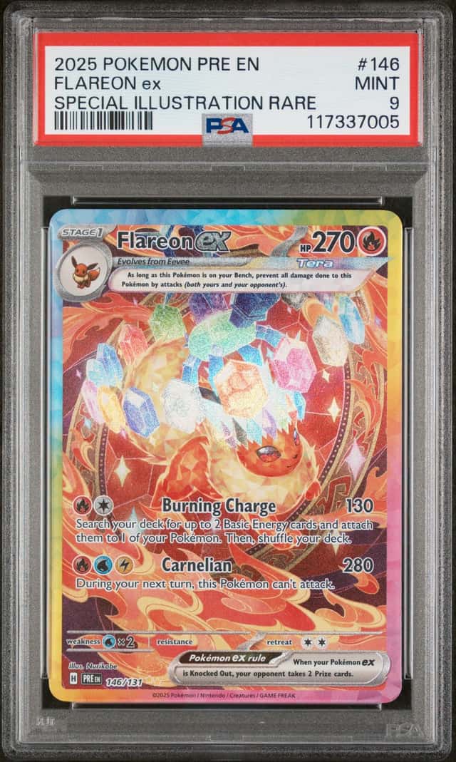 2025 Pokemon Prismatic Flareon ex Special Illustration Rare #146/131 PSA 9