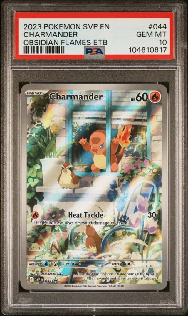 Pokémon Charmander TCG #044 SVP en Black Star Promo, Obsidian Flames PSA 10